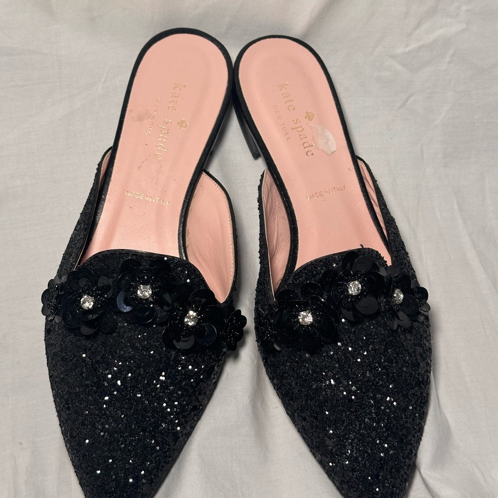 Kate Spade Black Sequin Women's Mules